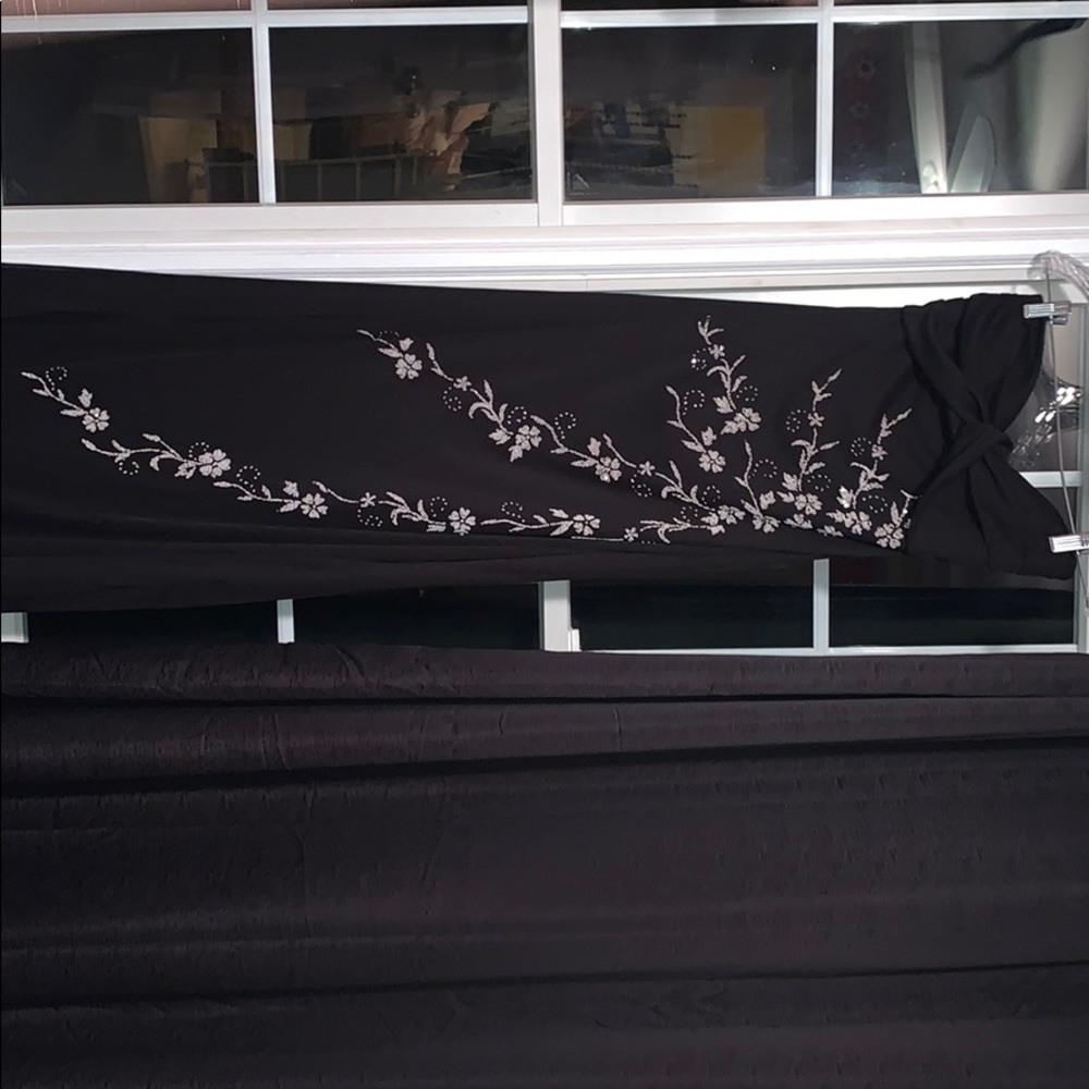Black floral sparkly design dress